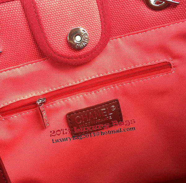 Chanel Large Canvas Tote Shopping Bag A68046 Rose Chanel Large Canvas Tote Shopping Bag A68046 Rose