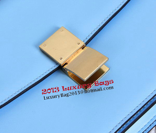 Celine Classic Box Small Flap Bag Calfskin C88007T Skyblue Celine Classic Box Small Flap Bag Calfskin C88007T Skyblue