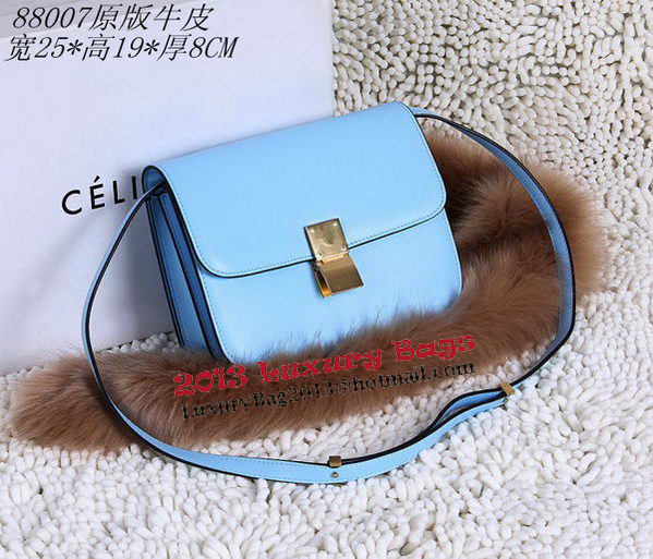 Celine Classic Box Small Flap Bag Calfskin C88007T Skyblue Celine Classic Box Small Flap Bag Calfskin C88007T Skyblue