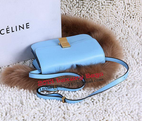 Celine Classic Box Small Flap Bag Calfskin C88007T Skyblue Celine Classic Box Small Flap Bag Calfskin C88007T Skyblue