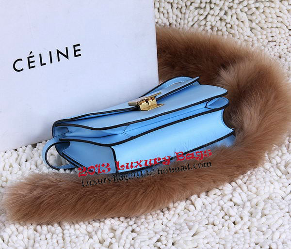 Celine Classic Box Small Flap Bag Calfskin C88007T Skyblue Celine Classic Box Small Flap Bag Calfskin C88007T Skyblue