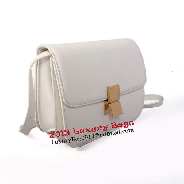 Celine Classic Box Small Flap Bag Smooth Leather C88007C White Celine Classic Box Small Flap Bag Smooth Leather C88007C White