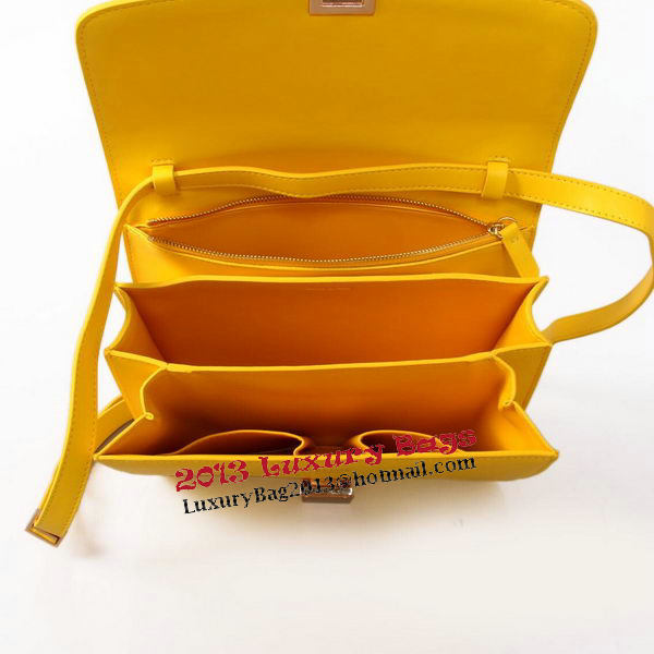 Celine Classic Box Small Flap Bag Smooth Leather C88007C Yellow Celine Classic Box Small Flap Bag Smooth Leather C88007C Yellow