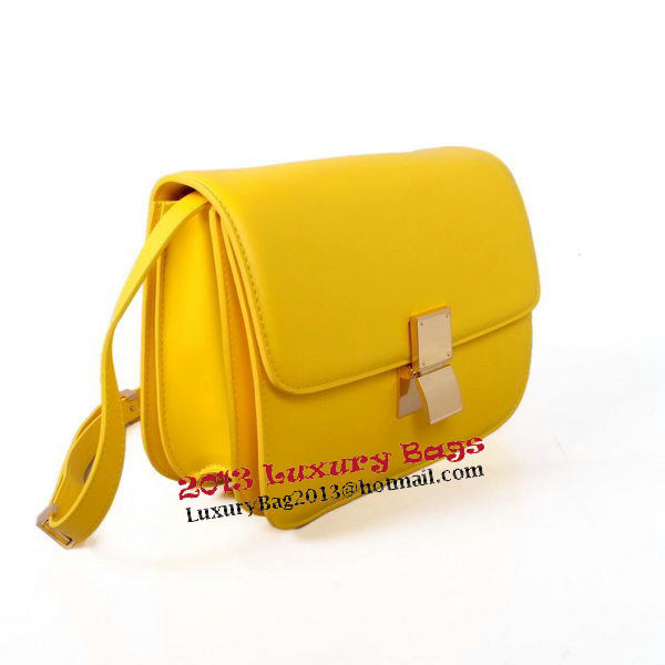 Celine Classic Box Small Flap Bag Smooth Leather C88007C Yellow Celine Classic Box Small Flap Bag Smooth Leather C88007C Yellow
