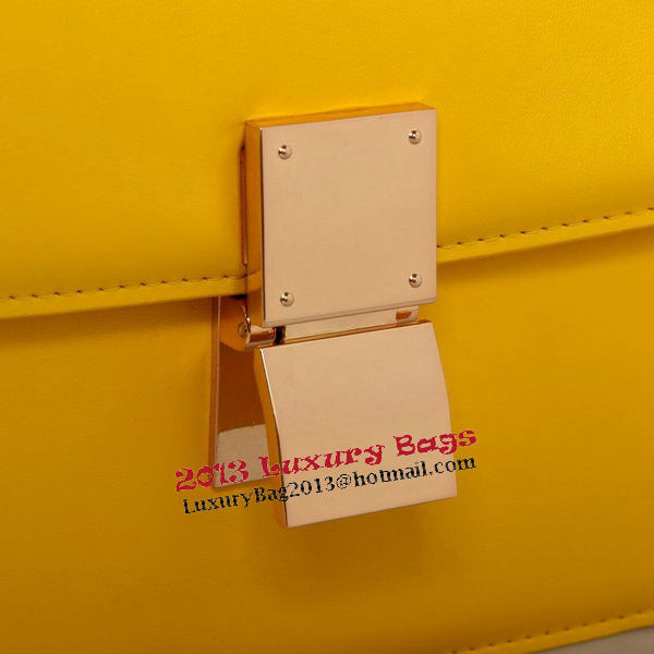 Celine Classic Box Small Flap Bag Smooth Leather C88007C Yellow Celine Classic Box Small Flap Bag Smooth Leather C88007C Yellow