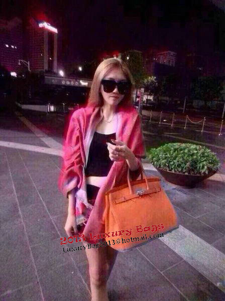 Hermes Birkin 35CM Tote Bag Litchi Leather HB35GL Orange Hermes Birkin 35CM Tote Bag Litchi Leather HB35GL Orange