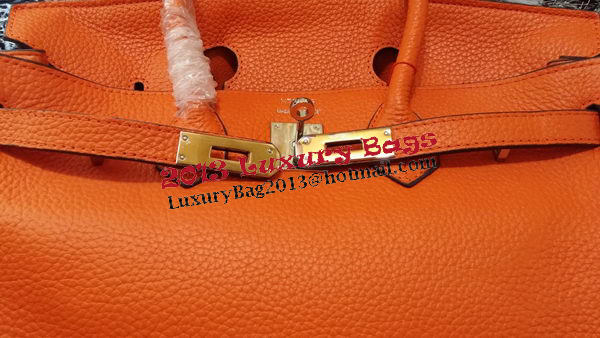 Hermes Birkin 35CM Tote Bag Litchi Leather HB35GL Orange Hermes Birkin 35CM Tote Bag Litchi Leather HB35GL Orange