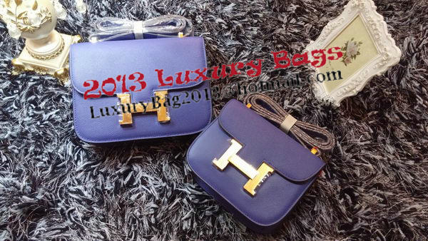 Hermes Constance Bag Litchi Leather H9998 Royal Hermes Constance Bag Litchi Leather H9998 Royal