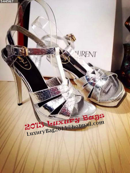 Yves Saint Laurent 130mm Pump Sandals YSL249LWR Silver Yves Saint Laurent 130mm Pump Sandals YSL249LWR Silver