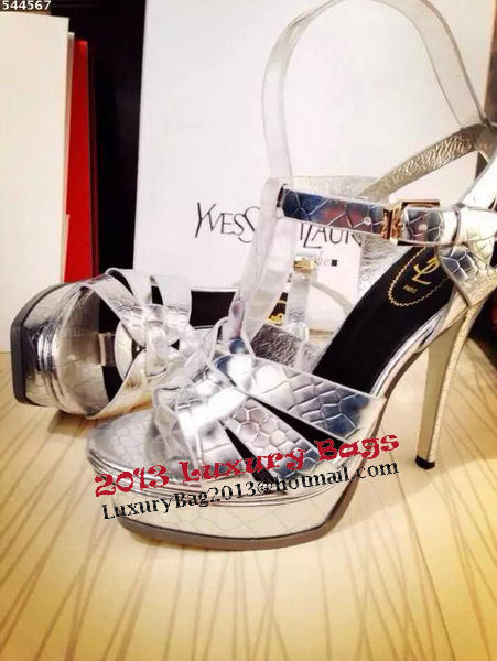 Yves Saint Laurent 130mm Pump Sandals YSL249LWR Silver Yves Saint Laurent 130mm Pump Sandals YSL249LWR Silver
