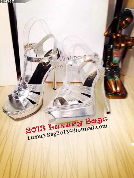 Yves Saint Laurent 130mm Pump Sandals YSL249LWR Silver Yves Saint Laurent 130mm Pump Sandals YSL249LWR Silver