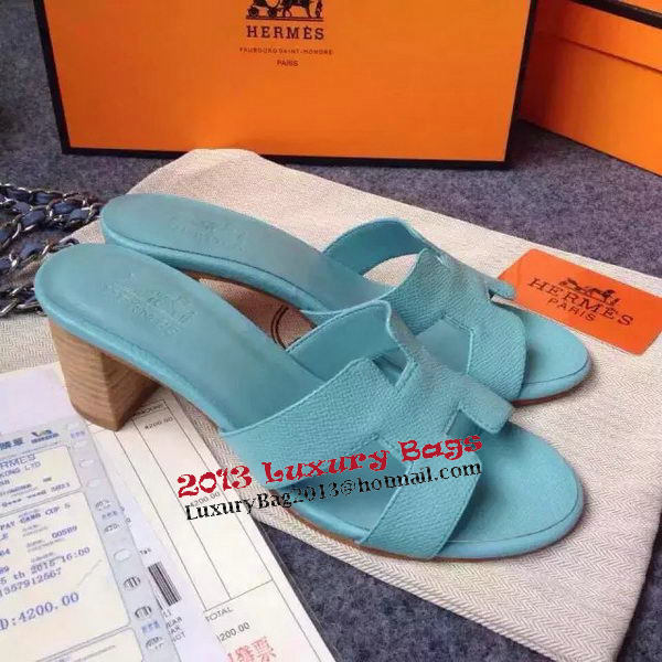 Hermes Sandals Togo Leather HO0471 Light Blue Hermes Sandals Togo Leather HO0471 Light Blue