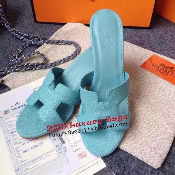 Hermes Sandals Togo Leather HO0471 Light Blue Hermes Sandals Togo Leather HO0471 Light Blue