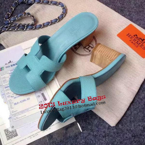 Hermes Sandals Togo Leather HO0471 Light Blue Hermes Sandals Togo Leather HO0471 Light Blue