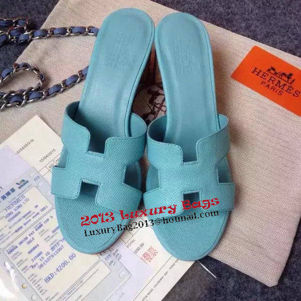 Hermes Sandals Togo Leather HO0471 Light Blue Hermes Sandals Togo Leather HO0471 Light Blue