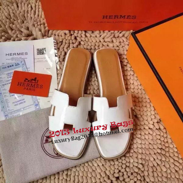 Hermes Slipper Calfskin Leather HO0476 OffWhite Hermes Slipper Calfskin Leather HO0476 OffWhite