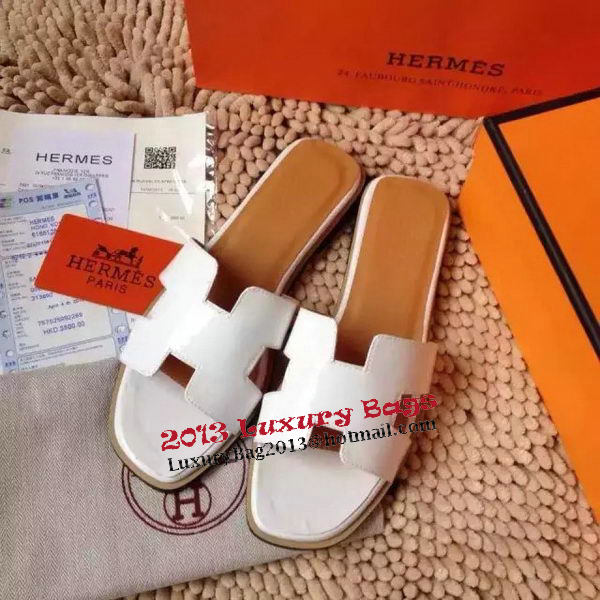 Hermes Slipper Calfskin Leather HO0476 OffWhite Hermes Slipper Calfskin Leather HO0476 OffWhite
