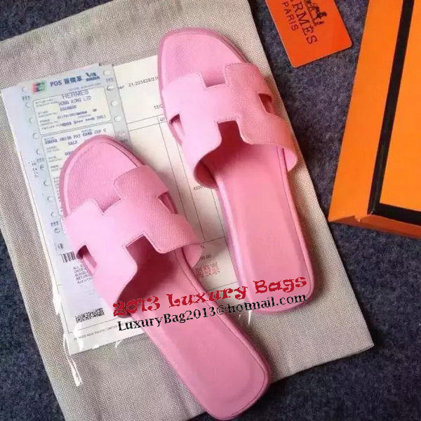 Hermes Slipper Calfskin Leather HO0476 Pink Hermes Slipper Calfskin Leather HO0476 Pink