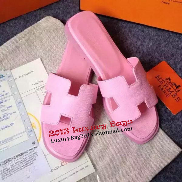Hermes Slipper Calfskin Leather HO0476 Pink Hermes Slipper Calfskin Leather HO0476 Pink