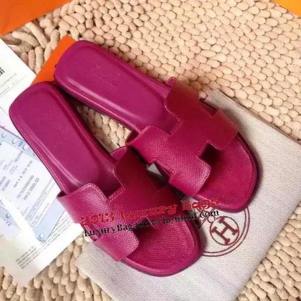 Hermes Slipper Calfskin Leather HO0476 Rose Hermes Slipper Calfskin Leather HO0476 Rose