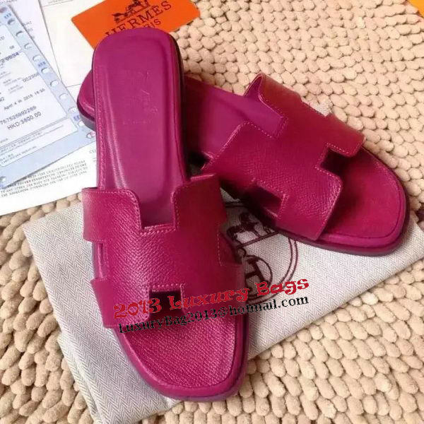 Hermes Slipper Calfskin Leather HO0476 Rose Hermes Slipper Calfskin Leather HO0476 Rose