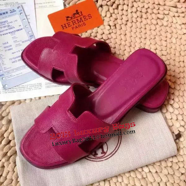 Hermes Slipper Calfskin Leather HO0476 Rose Hermes Slipper Calfskin Leather HO0476 Rose