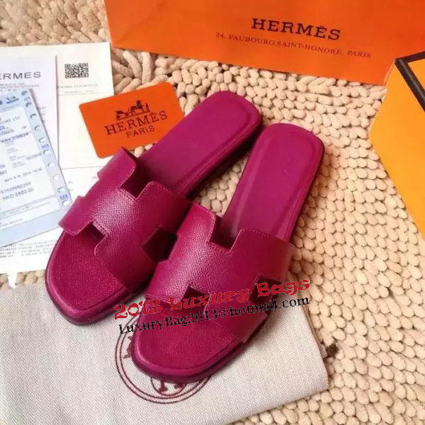 Hermes Slipper Calfskin Leather HO0476 Rose Hermes Slipper Calfskin Leather HO0476 Rose