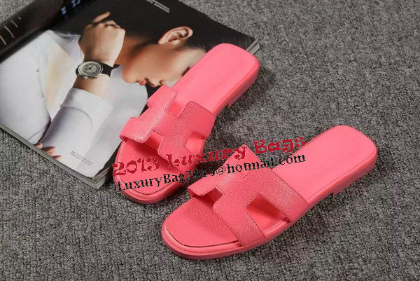 Hermes Slipper Togo Leather HO060 Light Red Hermes Slipper Togo Leather HO060 Light Red