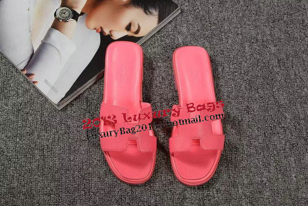 Hermes Slipper Togo Leather HO060 Light Red Hermes Slipper Togo Leather HO060 Light Red