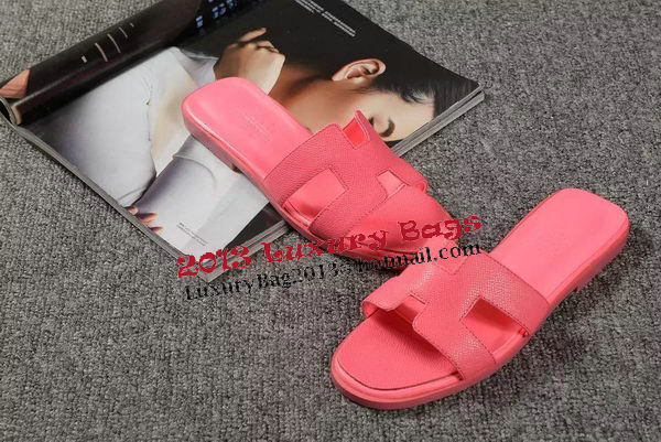 Hermes Slipper Togo Leather HO060 Light Red Hermes Slipper Togo Leather HO060 Light Red