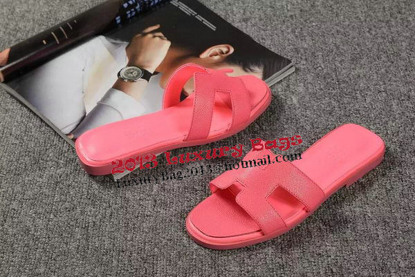 Hermes Slipper Togo Leather HO060 Light Red Hermes Slipper Togo Leather HO060 Light Red