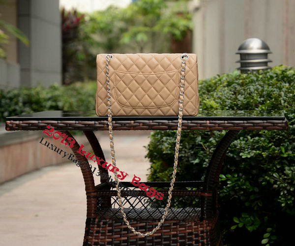 Chanel 2.55 Series Flap Bag Apricot Sheepskin Leather A1112 Silver Chanel 2.55 Series Flap Bag Apricot Sheepskin Leather A1112 Silver