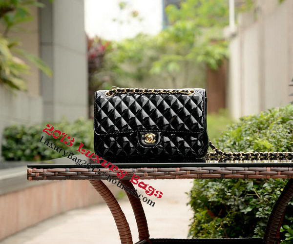 Chanel 2.55 Series Flap Bag Black Patent Leather A1112 Gold Chanel 2.55 Series Flap Bag Black Patent Leather A1112 Gold