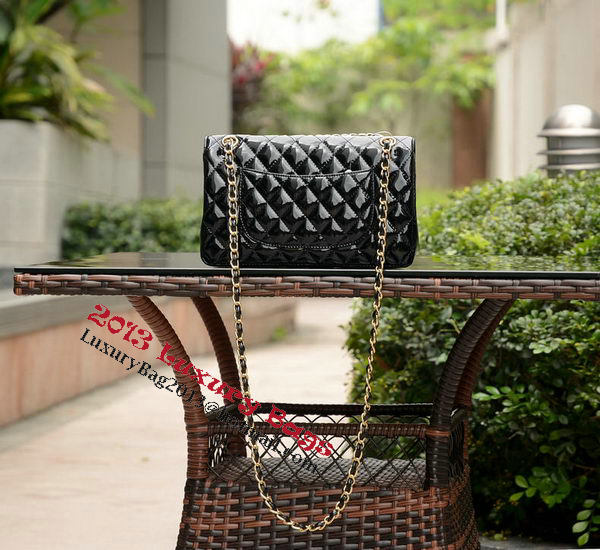 Chanel 2.55 Series Flap Bag Black Patent Leather A1112 Gold Chanel 2.55 Series Flap Bag Black Patent Leather A1112 Gold
