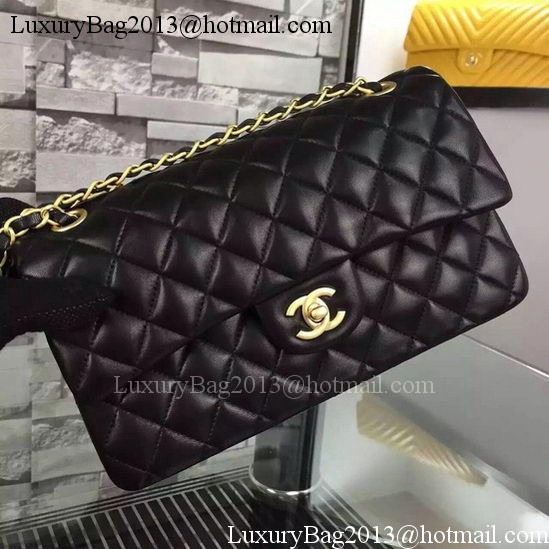 Chanel 2.55 Series Flap Bag Black Sheepskin Leather A06375 Gold Chanel 2.55 Series Flap Bag Black Sheepskin Leather A06375 Gold