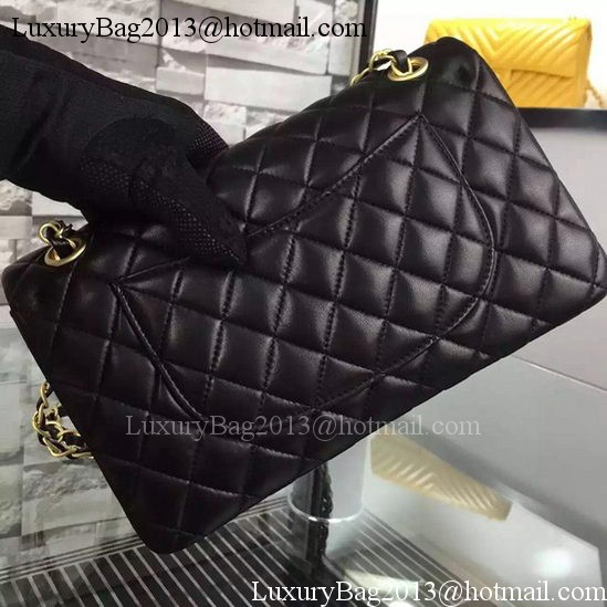 Chanel 2.55 Series Flap Bag Black Sheepskin Leather A06375 Gold Chanel 2.55 Series Flap Bag Black Sheepskin Leather A06375 Gold