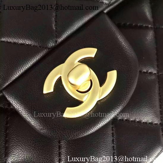 Chanel 2.55 Series Flap Bag Black Sheepskin Leather A06375 Gold Chanel 2.55 Series Flap Bag Black Sheepskin Leather A06375 Gold