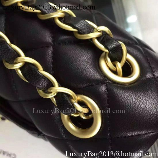Chanel 2.55 Series Flap Bag Black Sheepskin Leather A06375 Gold Chanel 2.55 Series Flap Bag Black Sheepskin Leather A06375 Gold