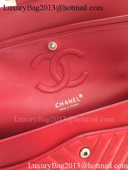 Chanel 2.55 Series Flap Bag Red Lambskin Chevron Leather A01112 Gold/Silver Chanel 2.55 Series Flap Bag Red Lambskin Chevron Leather A01112 Gold/Silver