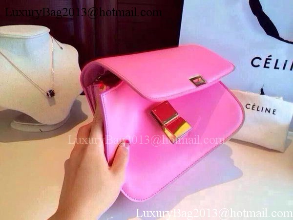 Celine Classic Box Flap Bag Calfskin Leather C2263 Pink Celine Classic Box Flap Bag Calfskin Leather C2263 Pink