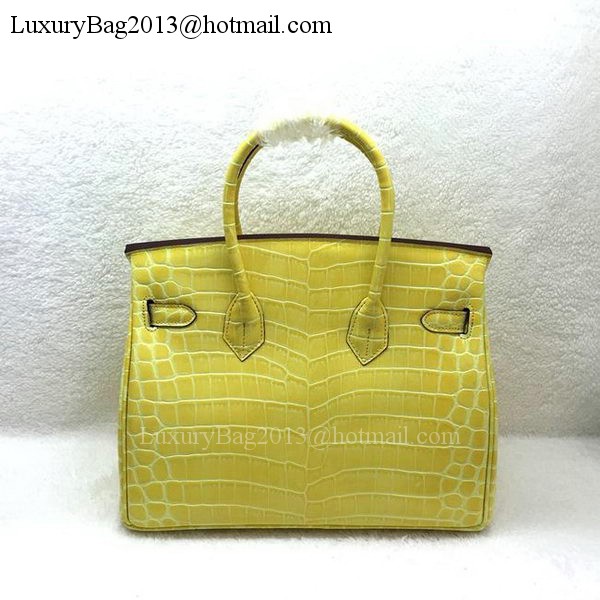 Hermes Birkin 25CM Tote Bag Croco Leather H25TCO Yellow Hermes Birkin 25CM Tote Bag Croco Leather H25TCO Yellow