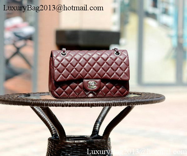 Chanel 2.55 Series Flap Bag Burgundy Sheepskin Leather A37586 Silver Chanel 2.55 Series Flap Bag Burgundy Sheepskin Leather A37586 Silver