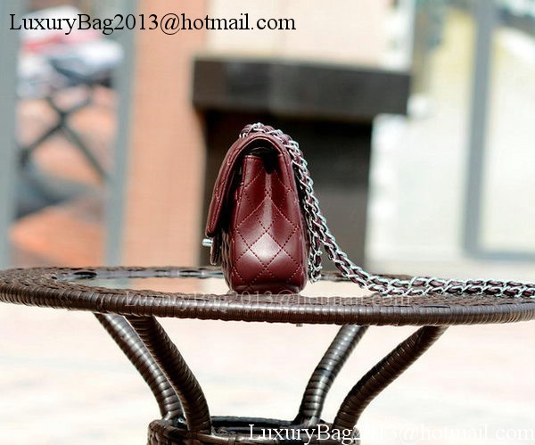 Chanel 2.55 Series Flap Bag Burgundy Sheepskin Leather A37586 Silver Chanel 2.55 Series Flap Bag Burgundy Sheepskin Leather A37586 Silver
