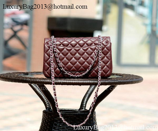 Chanel 2.55 Series Flap Bag Burgundy Sheepskin Leather A37586 Silver Chanel 2.55 Series Flap Bag Burgundy Sheepskin Leather A37586 Silver
