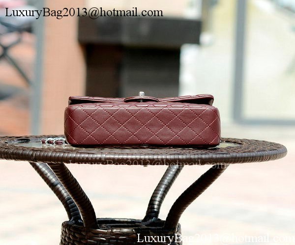 Chanel 2.55 Series Flap Bag Burgundy Sheepskin Leather A37586 Silver Chanel 2.55 Series Flap Bag Burgundy Sheepskin Leather A37586 Silver
