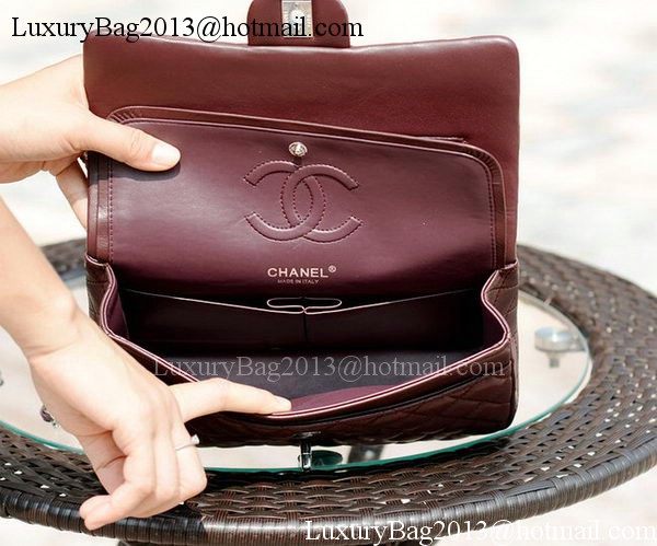 Chanel 2.55 Series Flap Bag Burgundy Sheepskin Leather A37586 Silver Chanel 2.55 Series Flap Bag Burgundy Sheepskin Leather A37586 Silver