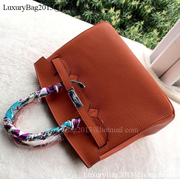 Hermes Birkin 30CM Tote Bags Orange Calfskin Leather BK30 Silver Hermes Birkin 30CM Tote Bags Orange Calfskin Leather BK30 Silver