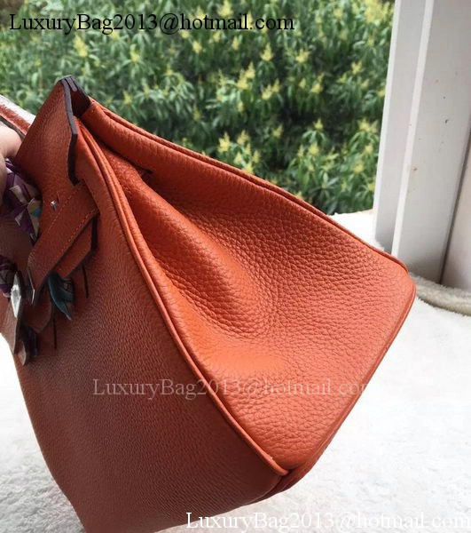 Hermes Birkin 30CM Tote Bags Orange Calfskin Leather BK30 Silver Hermes Birkin 30CM Tote Bags Orange Calfskin Leather BK30 Silver