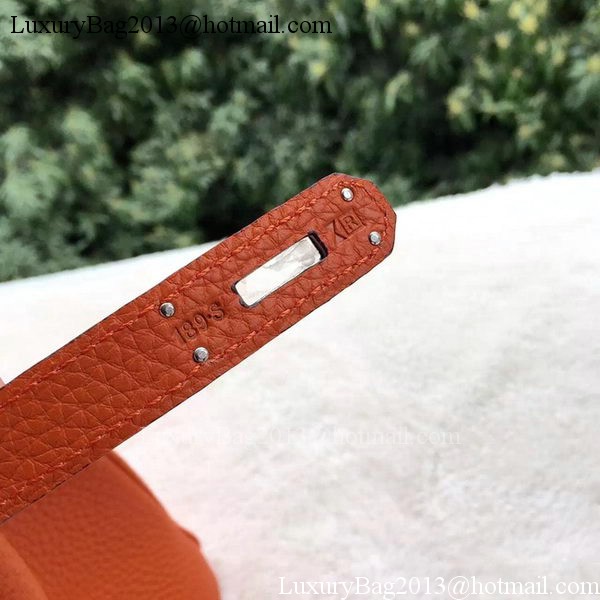 Hermes Birkin 30CM Tote Bags Orange Calfskin Leather BK30 Silver Hermes Birkin 30CM Tote Bags Orange Calfskin Leather BK30 Silver