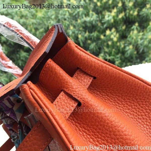 Hermes Birkin 30CM Tote Bags Orange Calfskin Leather BK30 Silver Hermes Birkin 30CM Tote Bags Orange Calfskin Leather BK30 Silver